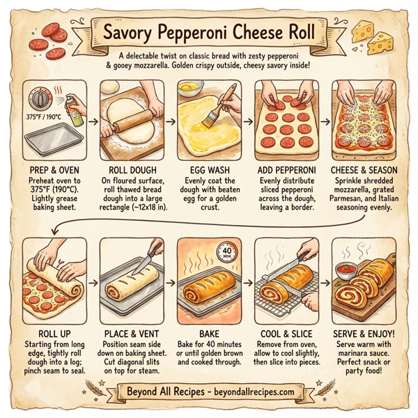 Savory Pepperoni Cheese Roll instructions