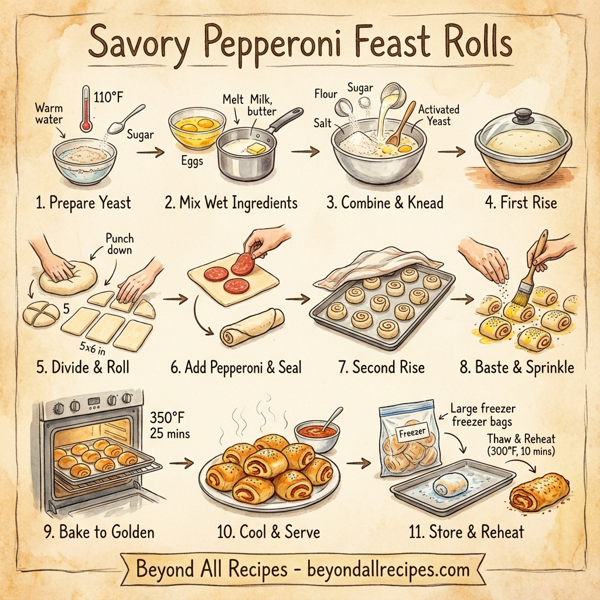 Savory Pepperoni Feast Rolls instructions