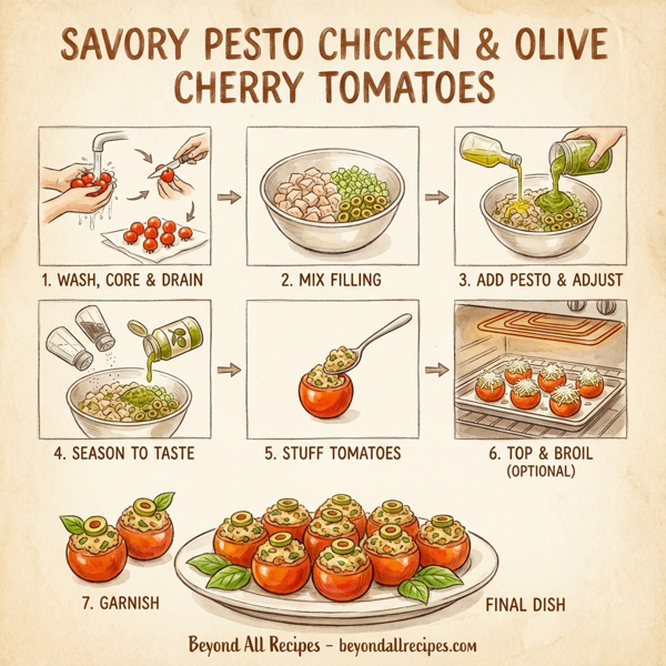 Savory Pesto Chicken & Olive Cherry Tomatoes instructions