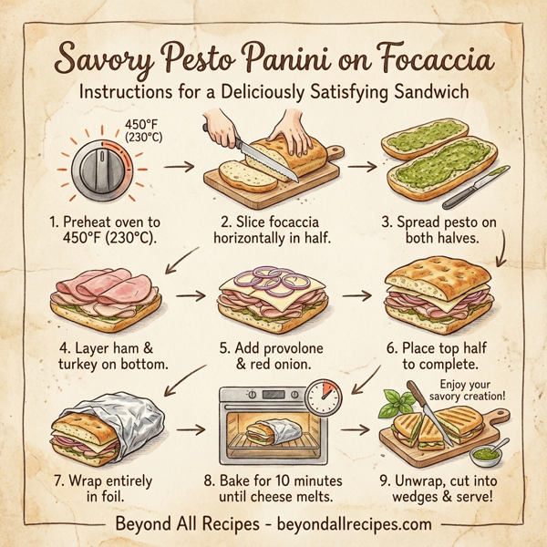 Savory Pesto Panini on Focaccia instructions