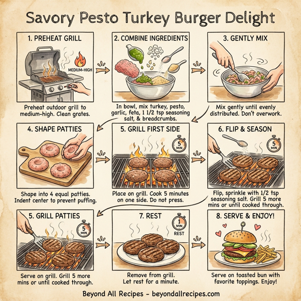 Savory Pesto Turkey Burger Delight instructions