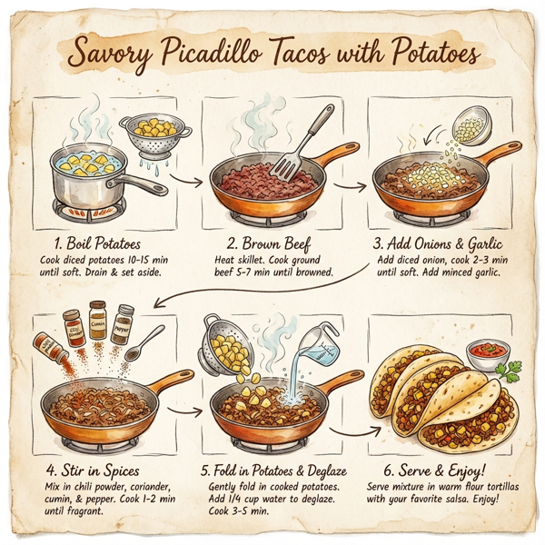 Savory Picadillo Tacos with Potatoes instructions