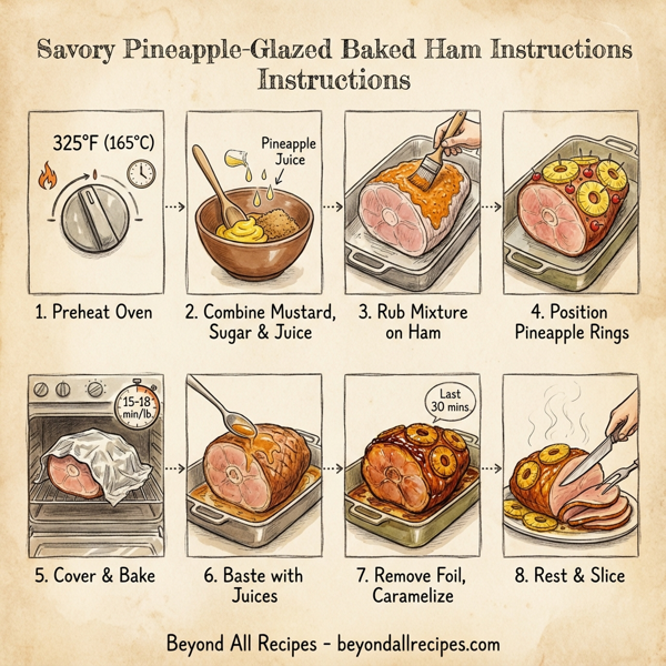 Savory Pineapple-Glazed Baked Ham instructions