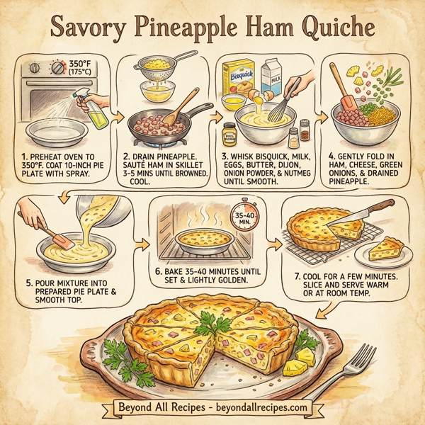 Savory Pineapple Ham Quiche instructions