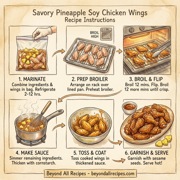 Savory Pineapple Soy Chicken Wings instructions