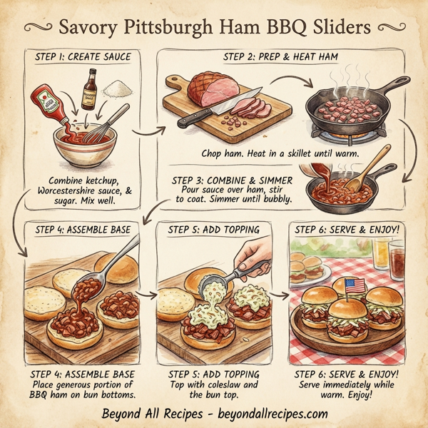 Savory Pittsburgh Ham BBQ Sliders instructions