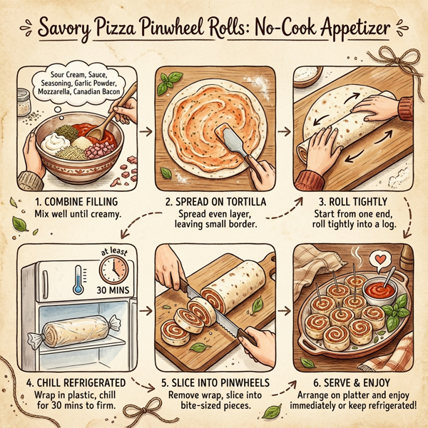 Savory Pizza Pinwheel Rolls instructions