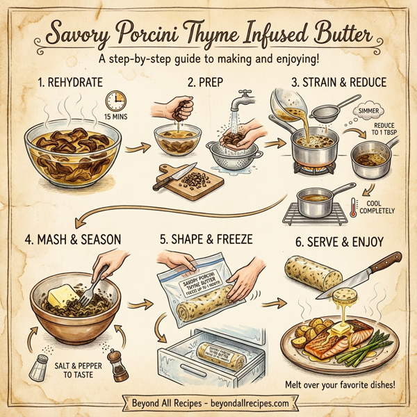 Savory Porcini Thyme Infused Butter instructions