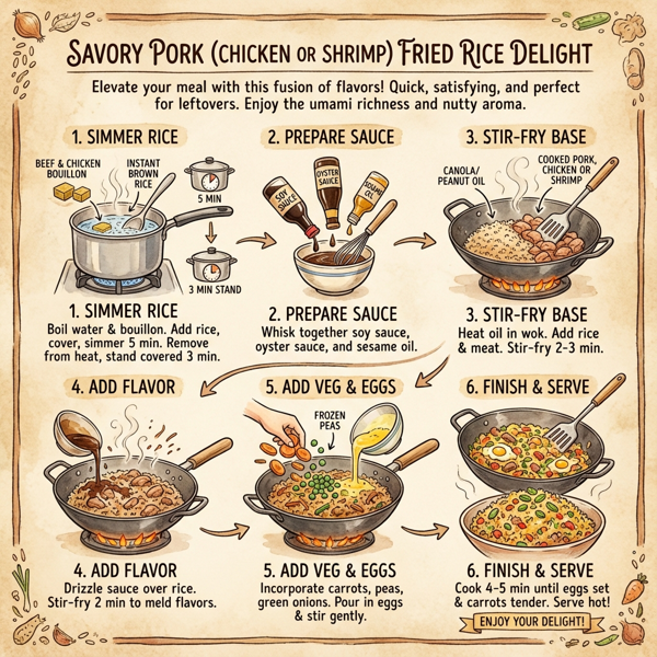Savory Pork (Chicken or Shrimp) Fried Rice Delight instructions