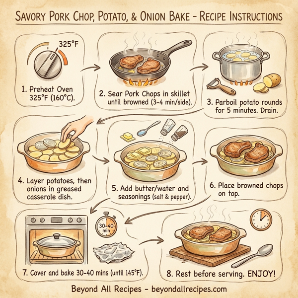 Savory Pork Chop, Potato, and Onion Bake instructions