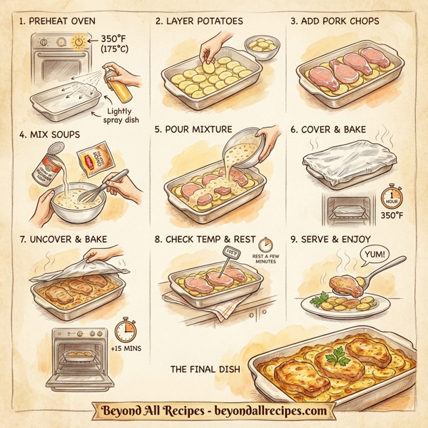 Savory Pork Chops and Potato Bake instructions