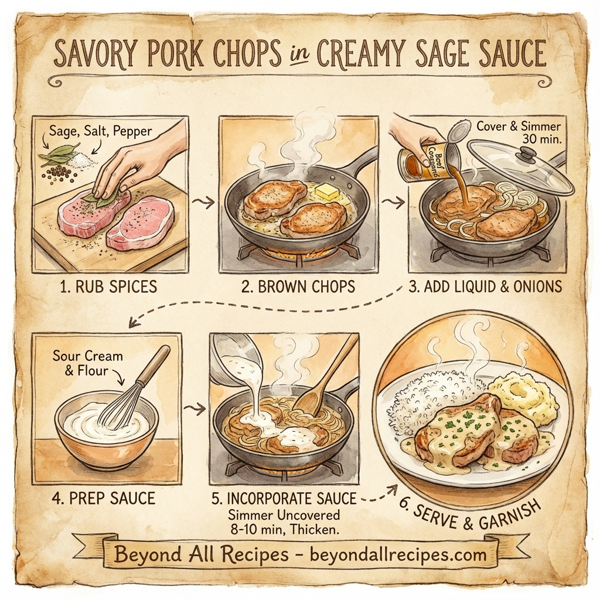Savory Pork Chops in Creamy Sage Sauce instructions