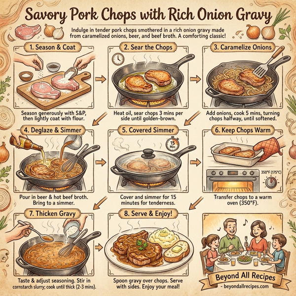 Savory Pork Chops with Rich Onion Gravy instructions