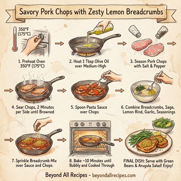 Savory Pork Chops with Zesty Lemon Breadcrumbs instructions