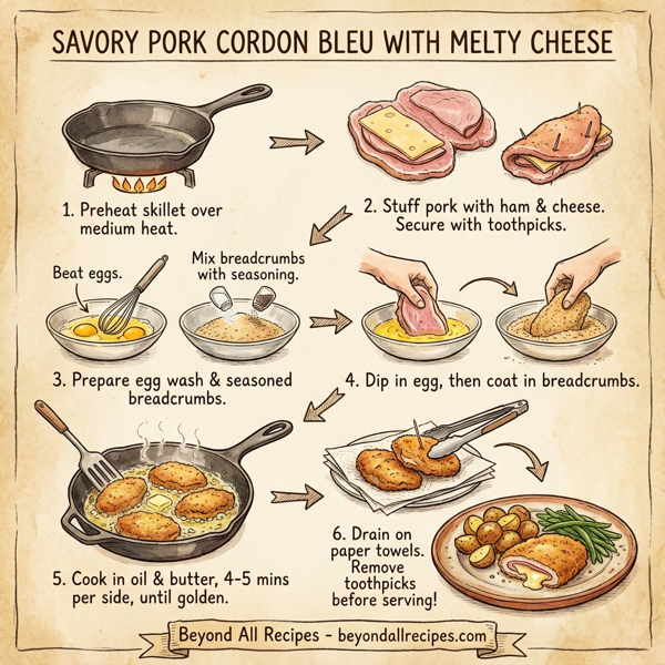 Savory Pork Cordon Bleu with Melty Cheese instructions