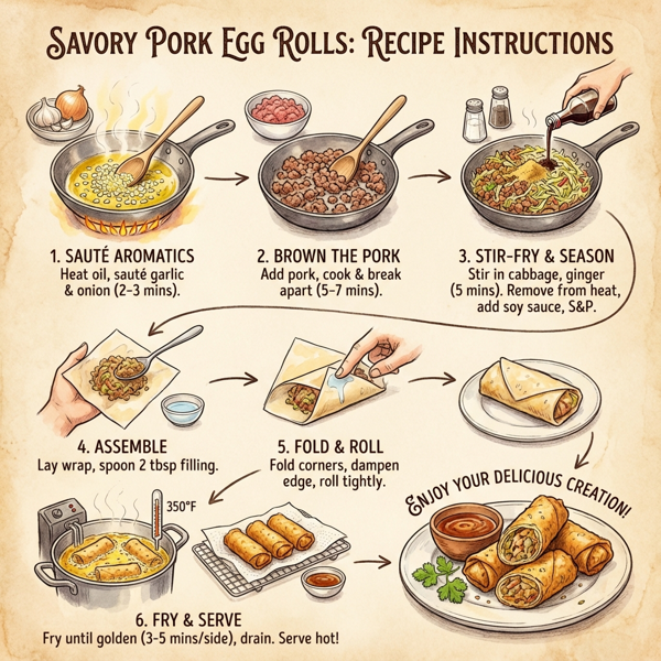 Savory Pork Egg Rolls instructions