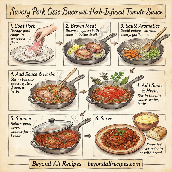 Savory Pork Osso Buco with Herb-Infused Tomato Sauce instructions