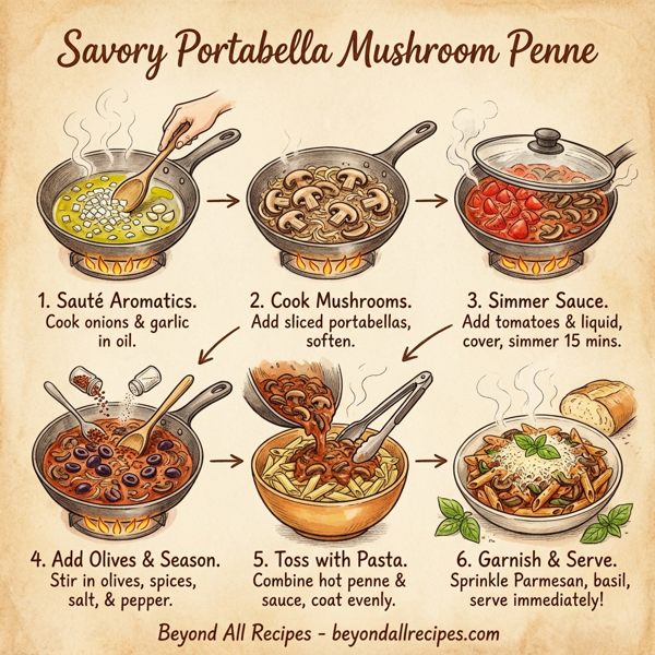 Savory Portabella Mushroom Penne instructions