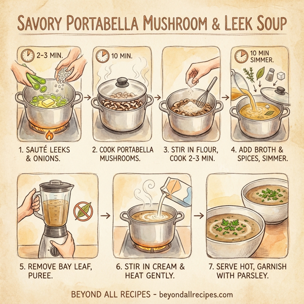 Savory Portabella Mushroom and Leek Soup instructions