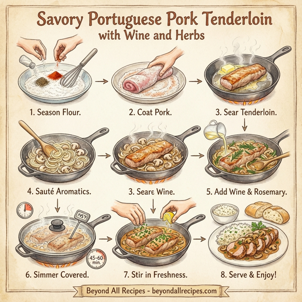 Savory Portuguese Pork Tenderloin with Wine and Herbs instructions