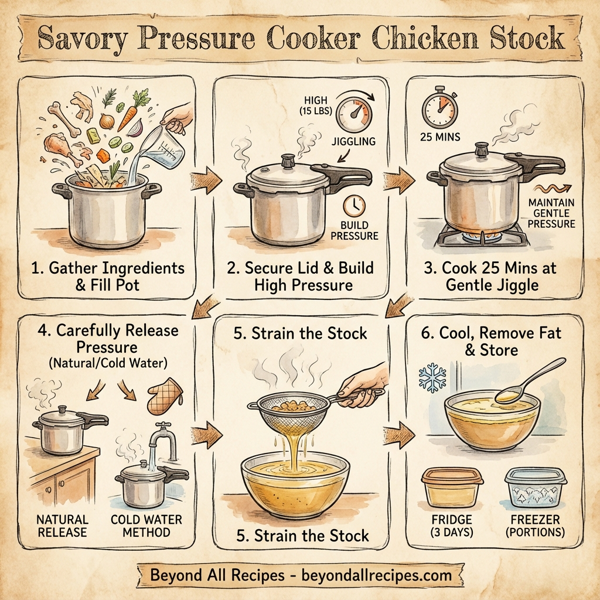 Savory Pressure Cooker Chicken Stock instructions