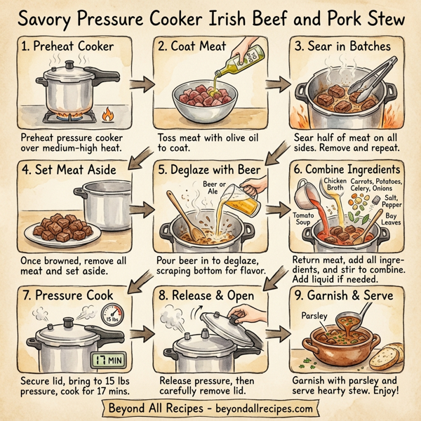 Savory Pressure Cooker Irish Beef and Pork Stew instructions