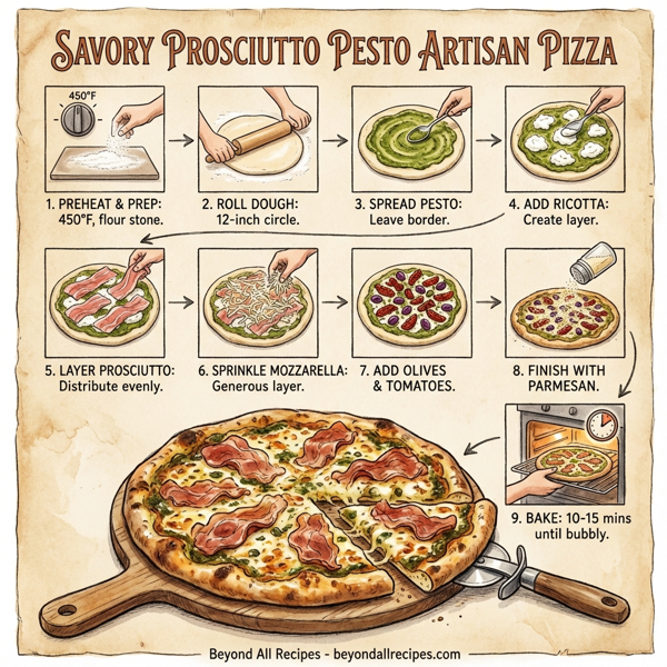 Savory Prosciutto Pesto Artisan Pizza instructions