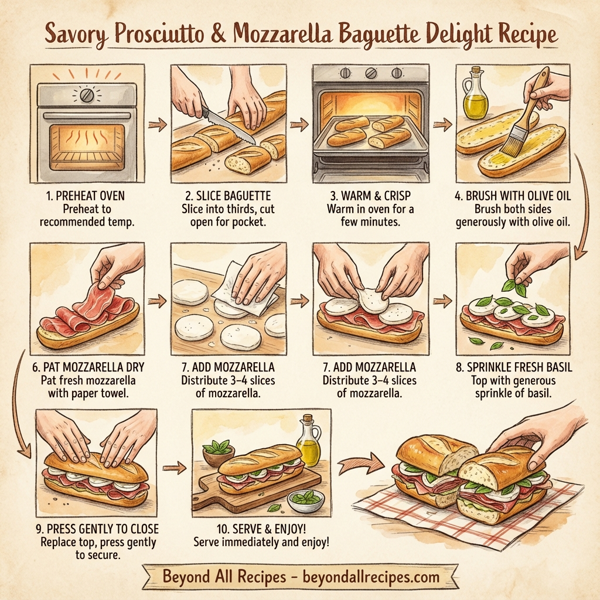 Savory Prosciutto & Mozzarella Baguette Delight instructions