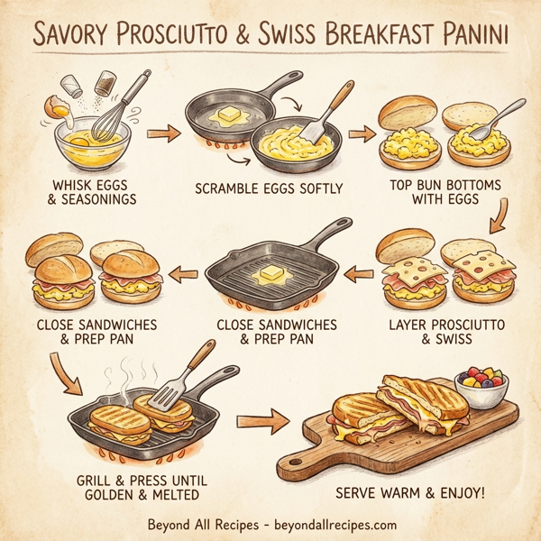 Savory Prosciutto and Swiss Breakfast Panini instructions