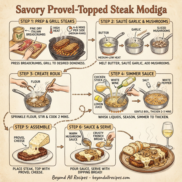 Savory Provel-Topped Steak Modiga instructions