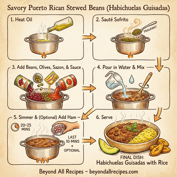 Savory Puerto Rican Stewed Beans (Habichuelas Guisadas) instructions