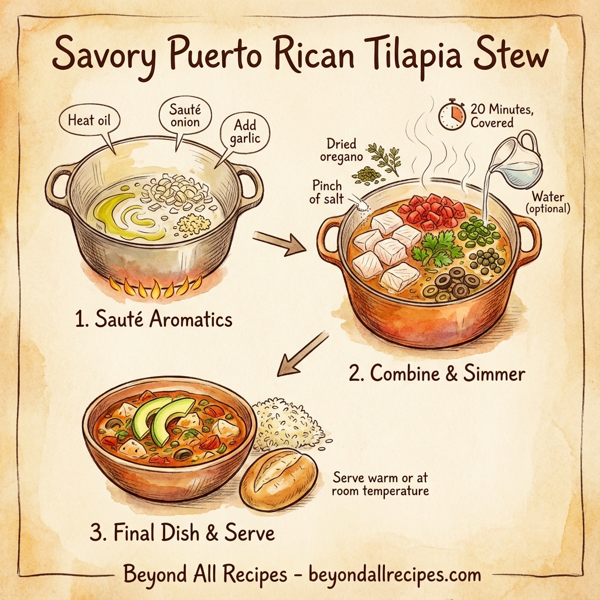Savory Puerto Rican Tilapia Stew instructions