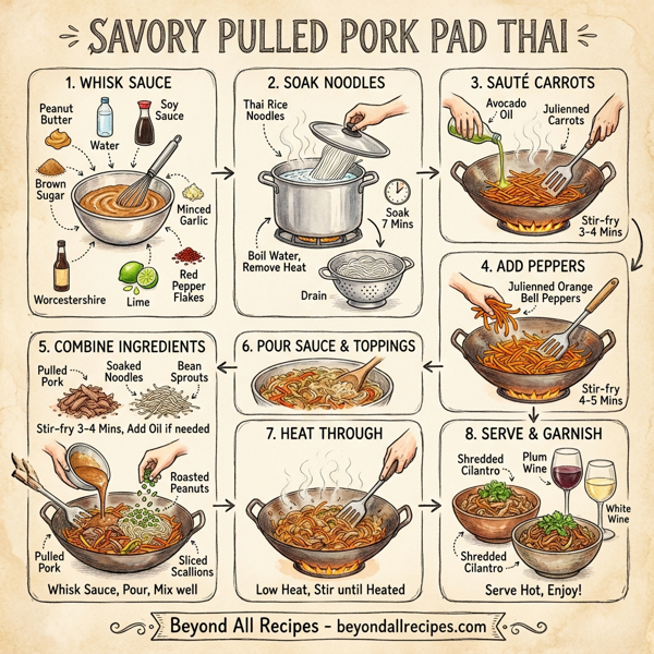 Savory Pulled Pork Pad Thai with Fresh Veggies instructions