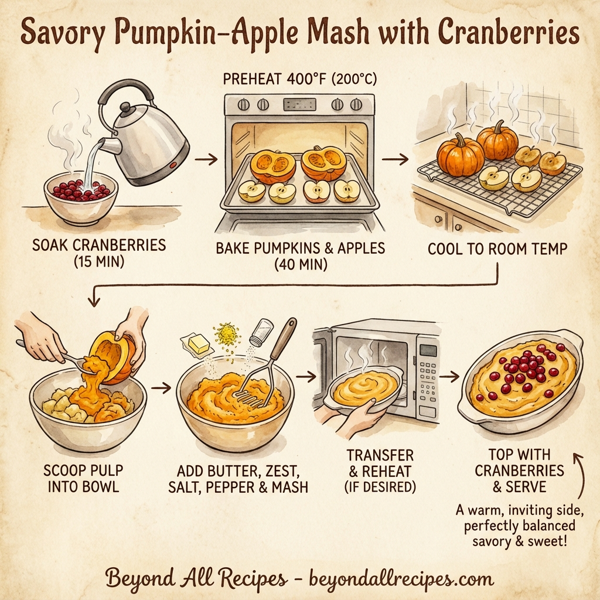 Savory Pumpkin-Apple Mash with Cranberries instructions