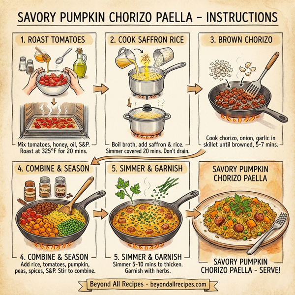 Savory Pumpkin Chorizo Paella instructions