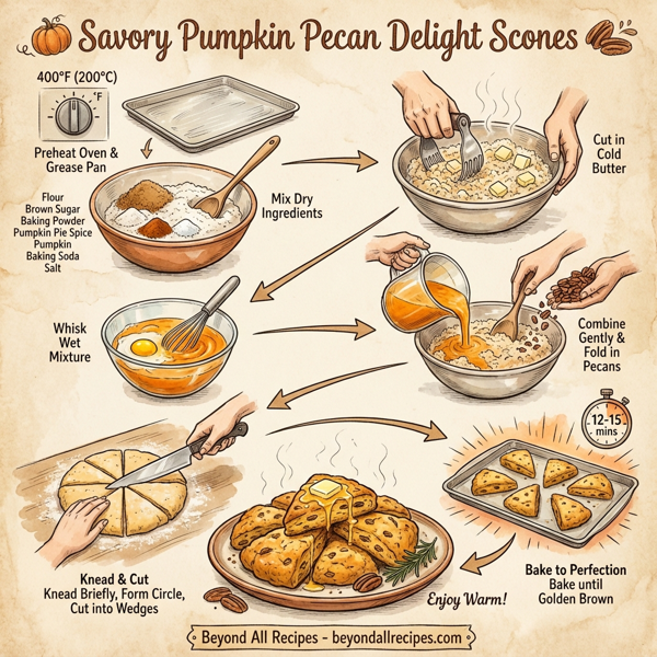 Savory Pumpkin Pecan Delight Scones instructions