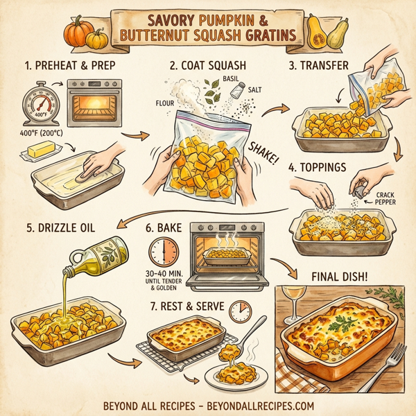 Savory Pumpkin & Butternut Squash Gratins instructions