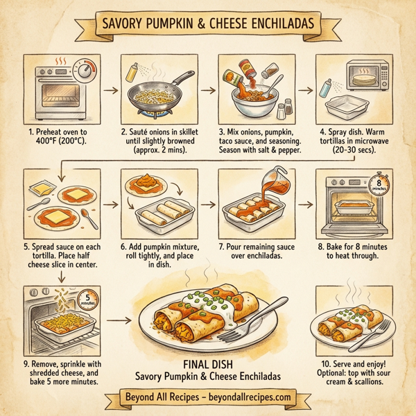Savory Pumpkin & Cheese Enchiladas instructions