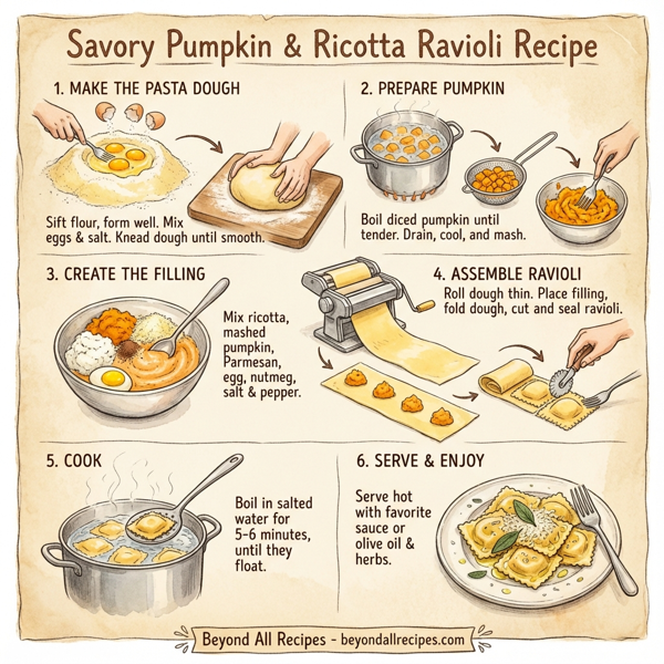 Savory Pumpkin & Ricotta Ravioli instructions
