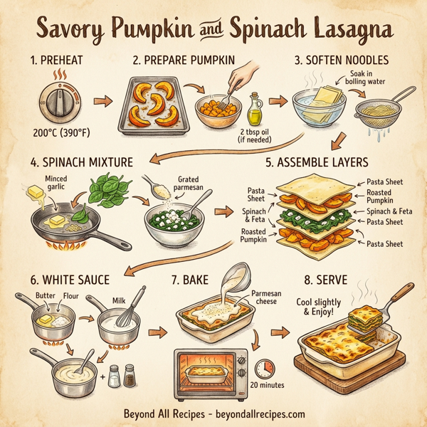 Savory Pumpkin and Spinach Lasagna instructions