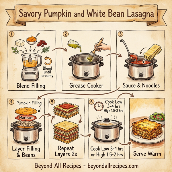 Savory Pumpkin and White Bean Lasagna instructions