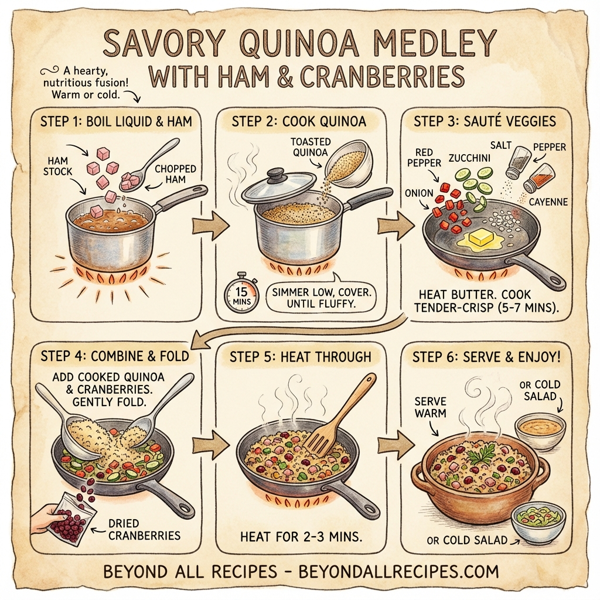 Savory Quinoa Medley with Ham and Cranberries instructions