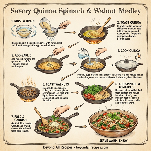 Savory Quinoa Spinach & Walnut Medley instructions