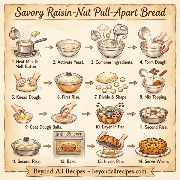 Savory Raisin-Nut Pull-Apart Bread instructions