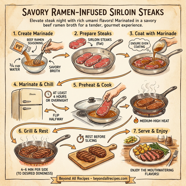 Savory Ramen-Infused Sirloin Steaks instructions