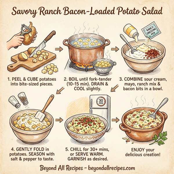 Savory Ranch Bacon-Loaded Potato Salad instructions