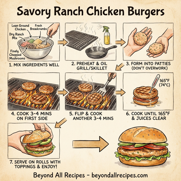 Savory Ranch Chicken Burgers instructions