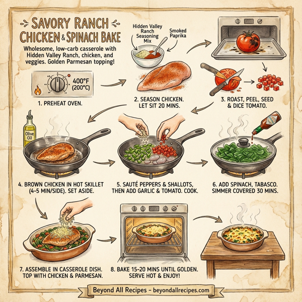 Savory Ranch Chicken and Spinach Bake instructions