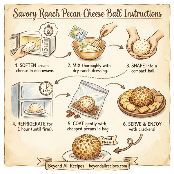 Savory Ranch Pecan Cheese Ball instructions
