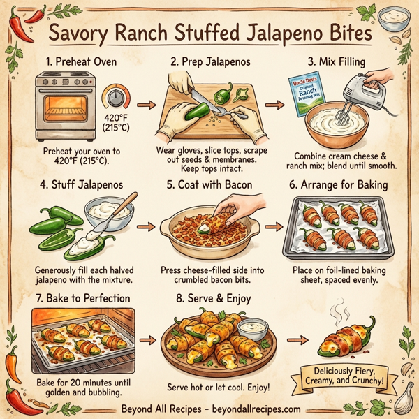 Savory Ranch Stuffed Jalapeno Bites instructions
